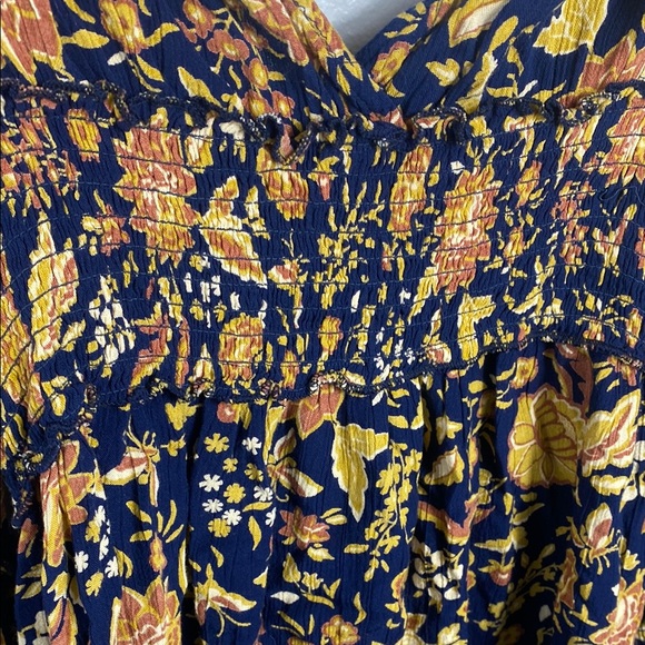 Blue Rain Bell Sleeve Blouse with Smocked Details - Picture 5 of 8